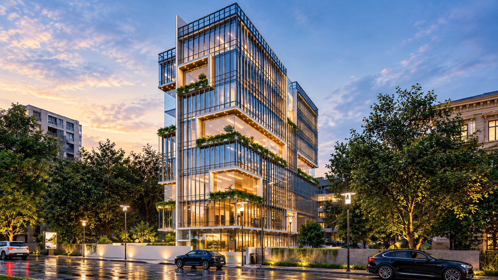 Modern commercial development